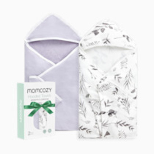 Momcozy Hooded Towel (2 Pack) - Ink Wash Leaves