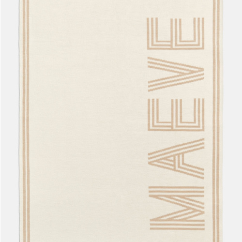 Your Name In Stripes Custom Blanket - Beige/Tan