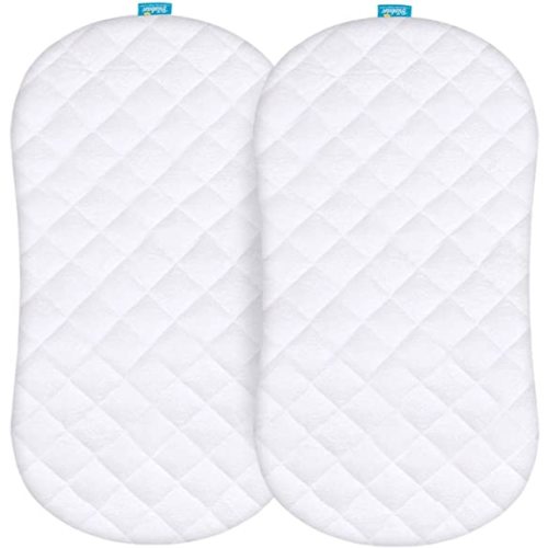 Bassinet Mattress Pad Cover Compatible with Halo BassiNest Swivel Sleeper, 2 Pack, Waterproof Quilted Ultra Soft Surface, Breathable and Easy Care