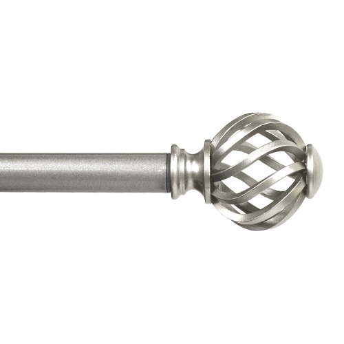 Mainstays 3/4" Satin Nickel Twist Cage Single Curtain Rod, 30 - 84", Nickel