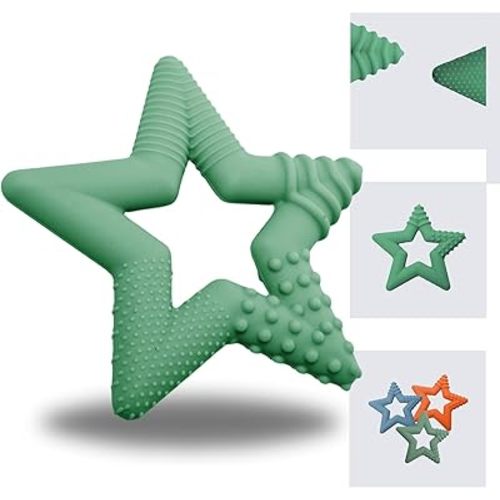 TalkTools Sensory Teeny Teether Star - Alternative to Thumb Sucking and Pacifiers, Enhances Oral Motor Awareness, Perfect for Children with Sensory Needs, Oral Development Aids (Sage)