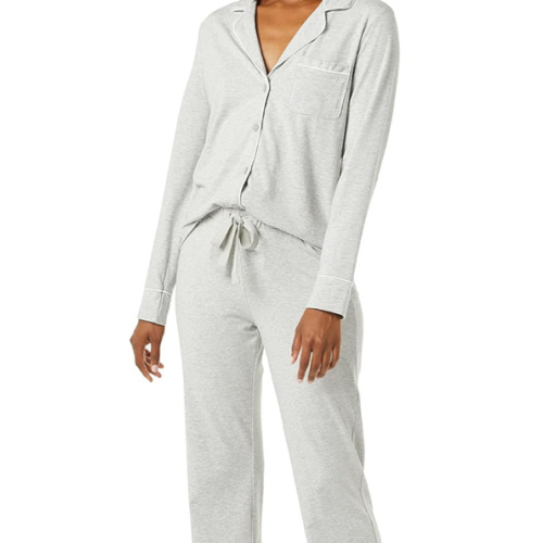 Amazon Essentials Women's Cotton Modal Long-Sleeve Shirt and Full-Length Bottom Pajama Set