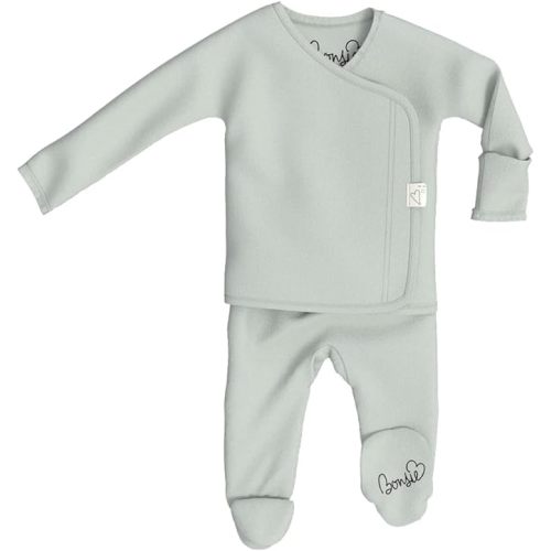 Bonsie Skin to Skin Babywear Footie - Green Baby Footed Bodysuit - Avocado
