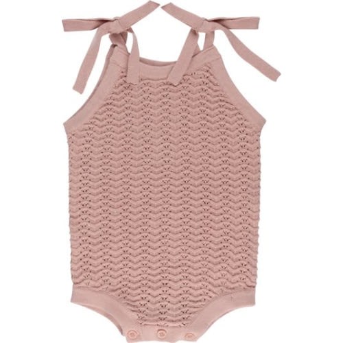 Looms Wave Collection - Knit Pointelle Romper, 6M