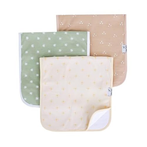 Copper Pearl Premium Baby Burp Cloths - 3-Pack Large Cotton Burp Cloths, Extra Soft Spit Up Rags with 3 Absorbent Layers, Perfect for Baby Boy and Baby Girl Gifts (21" x 10" Size, Santa Fe Set)