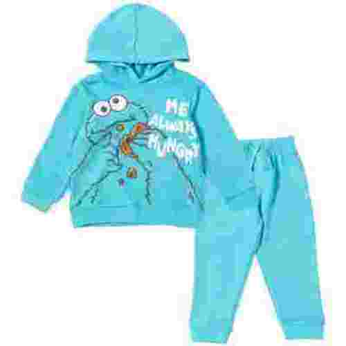 Sesame Street Cookie Monster Infant Baby Boys Fleece Pullover Hoodie and Pants Outfit Set Infant to Toddler