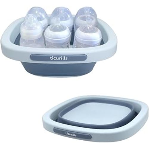 Collapsible Baby Bottles Wash Basin, Ideal Gifts for Baby & Moms, Multi-Purpose Wash Basin for Babies Bottles and Breast Pump, Babies Essentials for Newborns Infant Travel, Trips, Camping