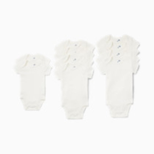 Small Story Grow With Me Short Sleeve Bodysuits (10 Pack) - White, One Size