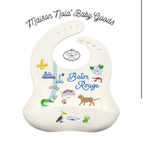 Baton Rouge Map Silicone Bib | Maison Nola