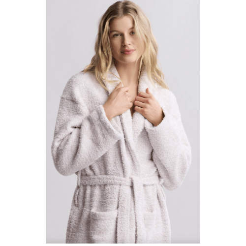 CozyChic® Adult Robe  Heathered Stone / White