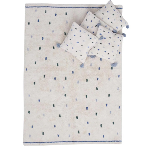 Dotty Blue | Rugs by Roo | Cotton Berber Washable Area Rugs by Oh Happy Home!