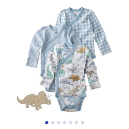 STERLING 3-Pack Side Snap Bodysuit, Rawr Some Check - butterblu | Maisonette