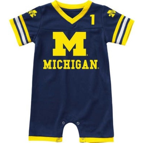 Infant Colosseum Navy Michigan Wolverines Bumpo Football Romper, 3-6 M