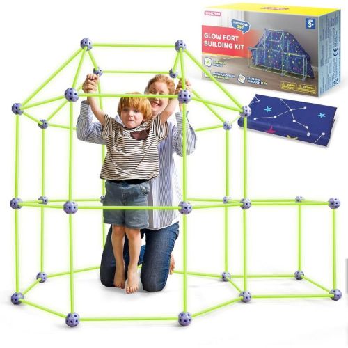 Joyfy Fort Building Kit, DIY Castle Tunnels With Rods/Balls/Starry Cloth/ Storage Bag, Building STEM Construction Toy Gift For Boys/Girls Aged 3-12