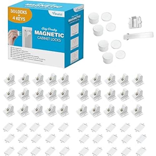 Vmaisi Magnetic Cabinet Locks for Babies (Standard, Count, 30.00)