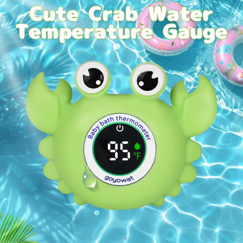 Intelligent temperature-sensing baby bathtub crab - digital water temperature monitor, touch switch, three-color temperature display system (too hot/comfortable/too cold), water play toys, newborn wa