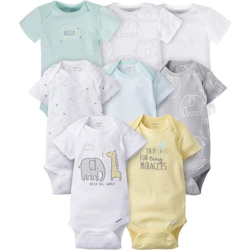 Gerber Unisex-Baby 8-Pack Short Sleeve Onesies Bodysuits