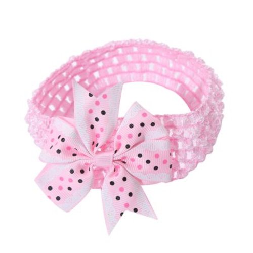 MHZLDYZ Infant Headbands for Baby Girl Toddler Baby Girls Headband Dot Prints Bowknot Elastic Hair Band for Infant Newborn Baby Bows Baby Girl Bows 0-3 Months Infant Bows for Baby Girl(Pink,One Size)
