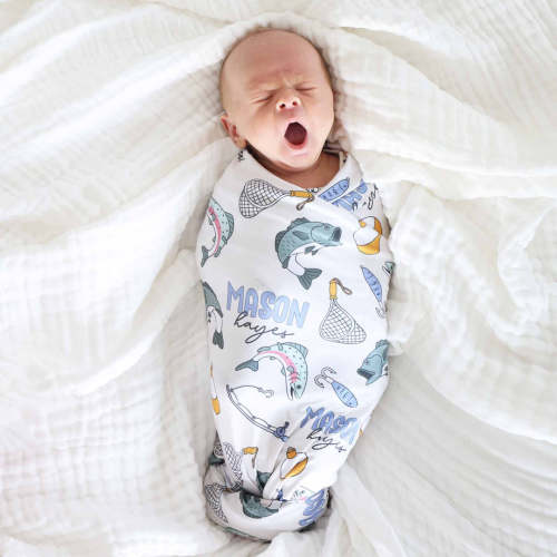 Catch of the Day Personalized Swaddle Blanket