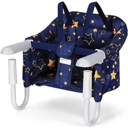 Hook On Chair, Folding Fast Table Chair with Storage Bag, Washable Clip-On High Chair for Babies and Toddlers, Portable Baby Feeding Seat Attach to Table for Home and Travel, Navy