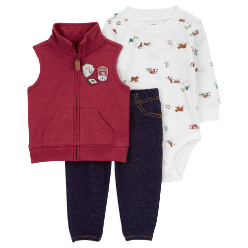 Baby 3-Piece Camping Ranger Little Vest Outfit Set