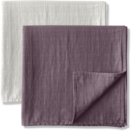 Set of 2 - Mauve & Dusty Beige - 100% Organic Cotton Muslin Swaddles
