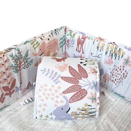 4 Pieces Set of Breathable Crib Liner for Baby Crib