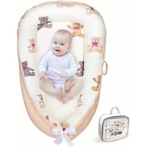 Baby Lounger - Baby Lounger Pillow for Newborn, for 0-24 Months, Breathable & Portable Baby Nest Cover for Co Sleeping, Tummy Time and Playtime