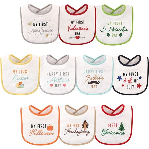 Amazon.com: Hudson Baby Unisex Baby Cotton Terry Drooler Bibs with Fiber Filling, Neutral Holiday, One Size : Clothing, Shoes & Jewelry