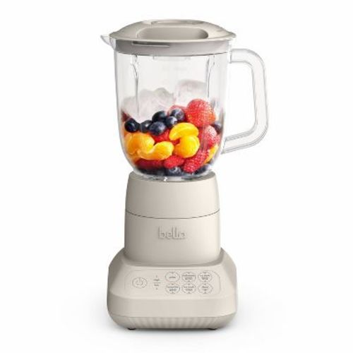 bella Flip and Store Blender Oatmilk: 10-Speed Countertop Blender, 48oz Capacity, 450W, Dishwasher-Safe Parts, Beige