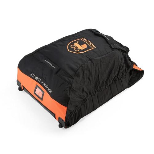 Stokke PramPack, Black & Orange - Protects Your Stroller While You Travel - Lightweight - Rolls Up for Easy Storage - Fits Most Strollers on The Market