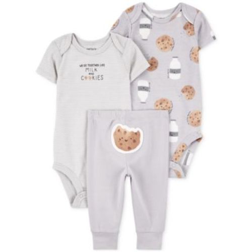 Baby Milk & Cookies Little Character Cotton Bodysuits & Pants, 3 Piece Set