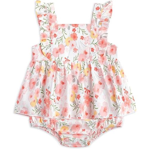 Simplee kids Baby Girls Vintage Floral Romper Dress Infant Sleeveless One-Piece Jumpsuit Clothes for 6-24 Months