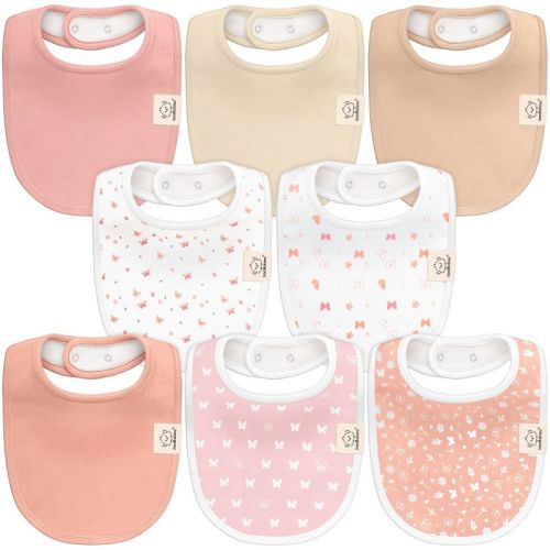KeaBabies 8pk Organic Baby Bibs for Boy, Baby Drool Bib for Baby Boys and Girls, Newborn Teething Bibs (Butterflies)