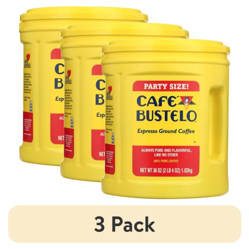 (3 pack) Cafe Bustelo Espresso Ground Coffee, Dark Roast, 36-oz. Canister