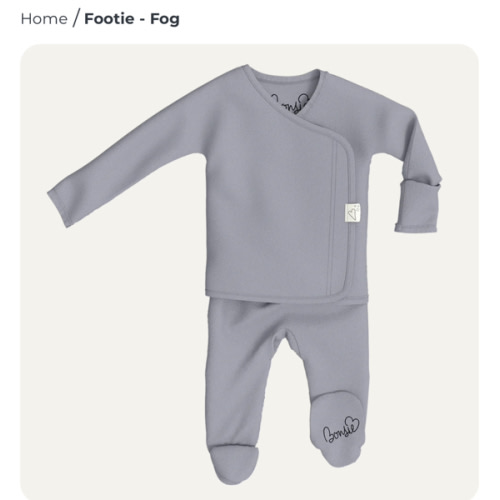 Footie - Fog – Bonsie Skin to Skin Babywear