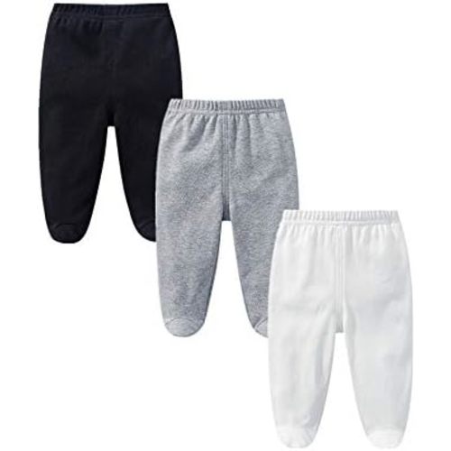 Unisex-Baby Girls Boys Cotton Soild Color Footed Pants Pringting Casual Leggings 0-12 Months