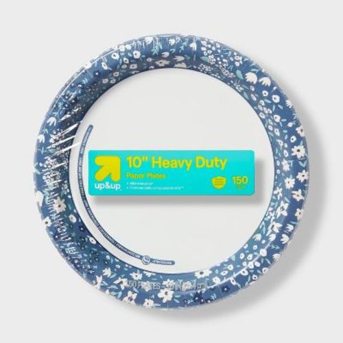 Blue Floral Paper Plate 10" - 54ct - up&up™