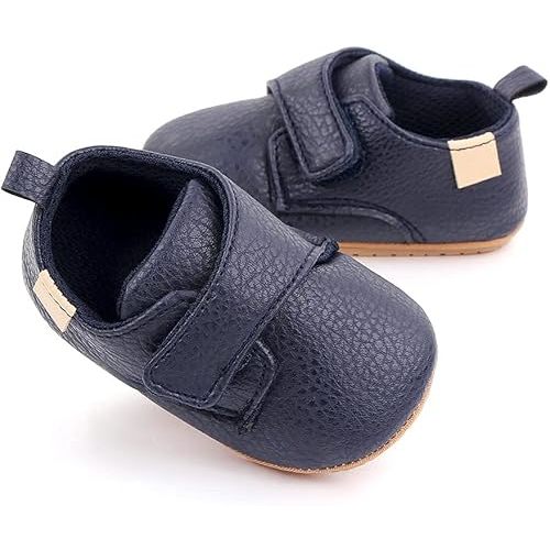 Meckior Infant Baby Boys Girls Classic PU Leather Wedding Loafers Brogue Toddler Oxford Dress Shoes First Steps Walking Flat Lazy Crib Shoe