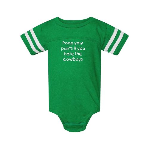 Eagles Fan Poop Your Pants if You Hate the Cowboys Funny Baby Football Jersey Bodysuit
