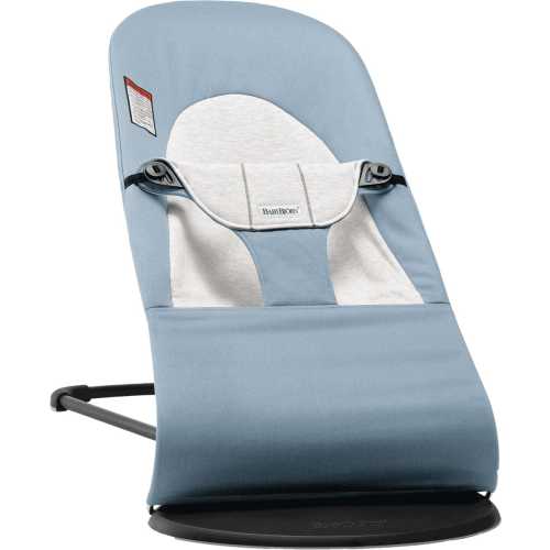 BabyBjörn Bouncer Balance Soft, Black Frame Woven/Jersey Blue/Grey