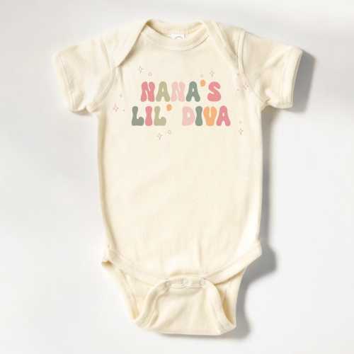 Nana's Lil Diva Onesie®, Little Diva Onesie®, Cute Nana Gift Baby Bodysuit, Gift from Nana Natural Baby Onesie® (LB-AiJ93)