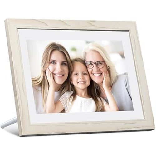 Dragon Touch Digital Picture Frame WiFi 10 inch IPS Touch Screen Digital Photo Frame Display, 32GB Storage, Auto-Rotate, Share Photos via App, Email, Cloud, Classic 10 White, XKS0001-WT-US2