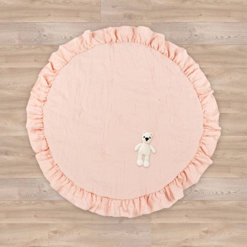 Lush Décor Baby Round Ruffle Play Mat - White