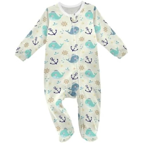 Dussdil Baby One-Piece Footies Newborn Rompers Pajamas Cotton Footed Pjs for Sleep Play Boys Girls