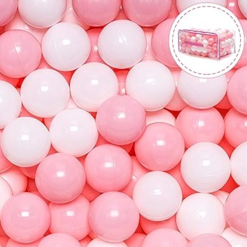 Ball Pit Balls for Baby and Toddler Phthalate Free BPA Free Crush Proof Plastic - Multicolored Pit Balls in Reusable Play Toys for Kids with Storage Bag