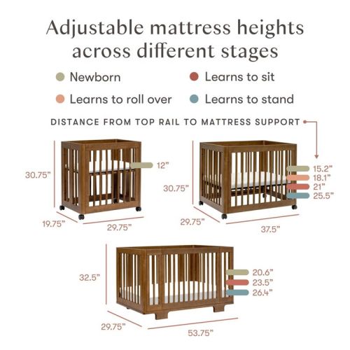 Babyletto Yuzu 8-in-1 Convertible Crib with All-Stages Conversion Kits - Natural Walnut