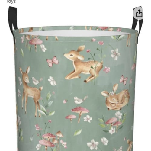 Amazon.com: Gbuzozie 38L Round Laundry Hamper Cute Deers Storage Basket Waterproof Coating Woodland Forest Animals Butterflies And Flowers Organizer Bin For Nursery Clothes Toys : Home & Kitchen