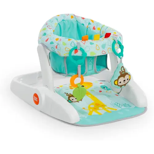 Bright Starts Learn-to-Sit 2-Position Baby Floor Seat with Toys, Unisex, 4-12 Months, Wild Wiggles