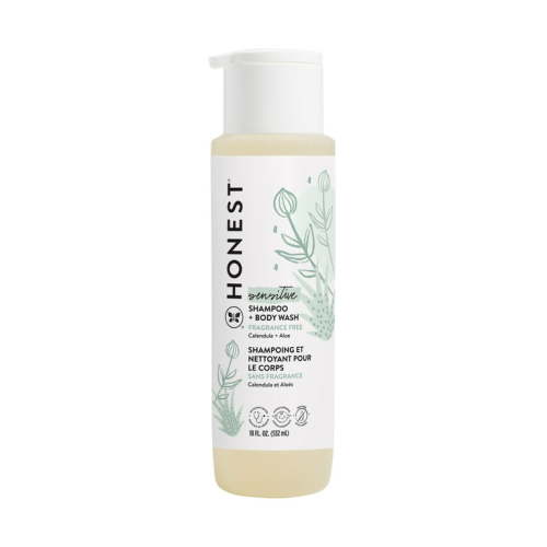 The Honest Company, Shampoo + Body Wash, Fragrance Free, Sensitive, 18.0 Fl. Oz.